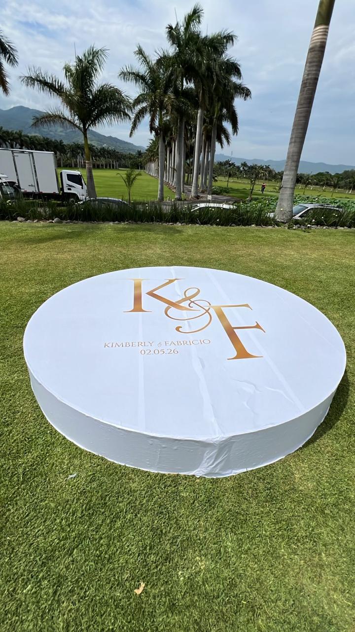 Rótulo Circular para Bodas & Eventos · K&F